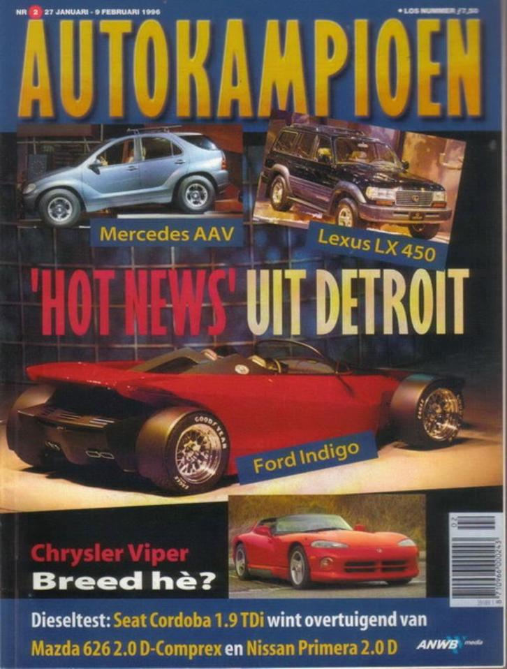 Autokampioen 2 1996 : TVR Cerbera - Dodge Viper RT/10, Boeken, Auto's | Folders en Tijdschriften, Gelezen, Algemeen, Ophalen of Verzenden