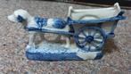 Oud Delfts blauw beeldje hondenkar, Ophalen of Verzenden, Gebruikt