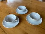 3 kop en schotel, wit  porselein, Huis en Inrichting, Keuken | Servies, Ophalen of Verzenden, Zo goed als nieuw, Effen, Kop(pen) en/of Schotel(s)