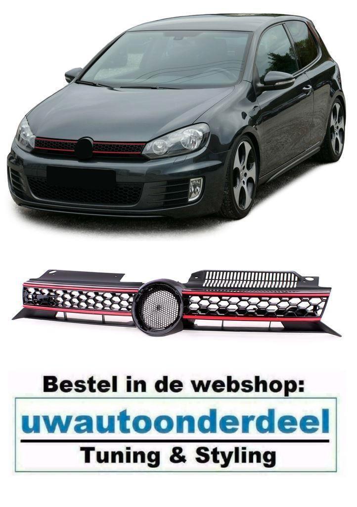Grill Glans Zwart Rode Bies GTI Look Geschikt Voor VW Golf 6, Auto diversen, Tuning en Styling, Ophalen of Verzenden