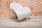 ZGANieuw! Lichtgrijze leren Leolux Papageno design fauteuil, Leolux, Leolux, Design, Ophalen of Verzenden