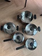 Pannenset, zo goed als nieuw!, Huis en Inrichting, Keuken | Potten en Pannen, Ophalen, Zo goed als nieuw, Rvs, Pannenset