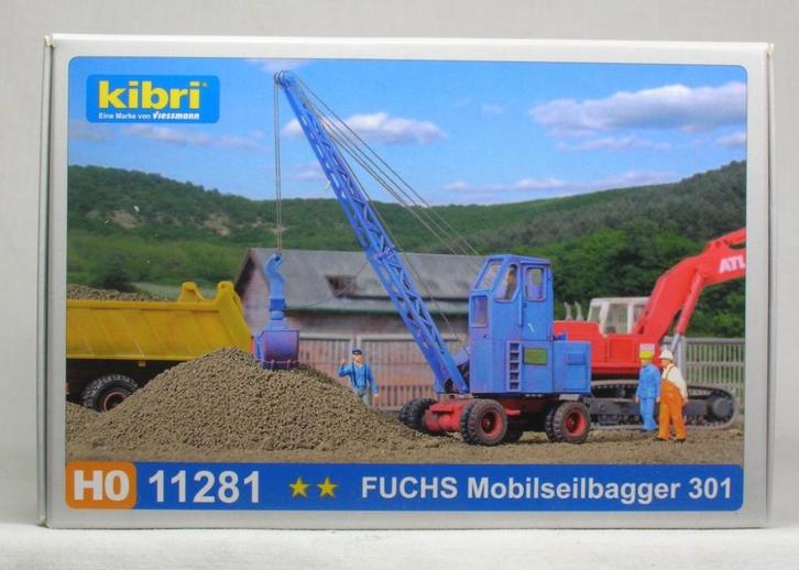 Kibri 11281: Fuchs 301 kraan met knijperbak., Hobby en Vrije tijd, Modeltreinen | H0, Nieuw, Brug, Tunnel of Gebouw, Gelijkstroom of Wisselstroom