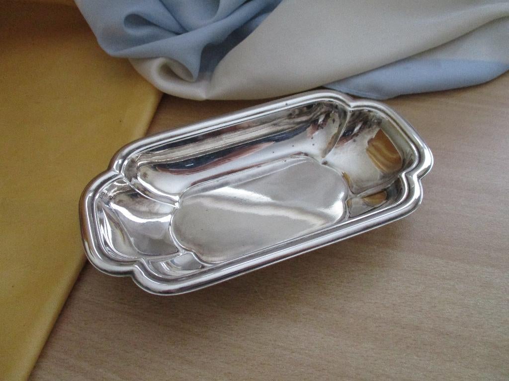 Verzilverd Art-Deco schaaltje, Ophalen of Verzenden, Zilver