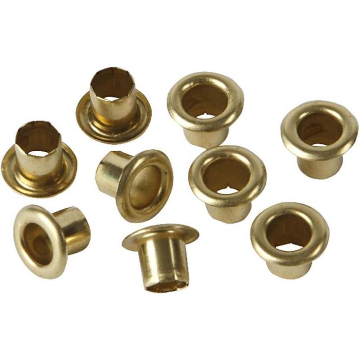 Eyelets metaal goud buitenmaat 6 mm binnenmaat 4 mm 100 stuk, Hobby en Vrije tijd, Kaarten | Zelf maken, Nieuw, Overige typen
