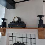 Klokkenstel pendule schouwklok plus 2 kandelaars, Antiek en Kunst, Ophalen