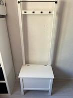 HEMNES Opbergbank & handdoekenstang/4 haken, wit, Ophalen, Overige typen, 50 tot 100 cm, Zo goed als nieuw