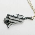 Hannu Ikonen zilveren rendiermos hanger aan collier, Sieraden, Tassen en Uiterlijk, Met hanger, Gebruikt, Verzenden, Nvt