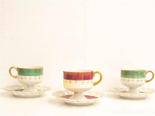 6 delig 3 kopjes 3 schoteltjes 23948, Huis en Inrichting, Keuken | Servies, Gebruikt, Kop(pen) en/of Schotel(s), Overige stijlen
