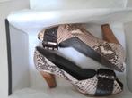 Maripe open schoenen, peep toe, maat 37, Leer, Pumps, Zwart, Ophalen of Verzenden, Zo goed als nieuw