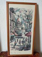 Mooie vintage afbeelding van Place du Tertre in Parijs, Antiek en Kunst, Verzenden