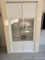 Witte Vitrinekast met Glazen Deur, Overige materialen, Zo goed als nieuw, 150 tot 200 cm, 25 tot 50 cm