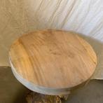 Boomstam bijzettafel - massief teakhout - TTM Wonen, Minder dan 45 cm, Minder dan 55 cm, Rond, Nieuw
