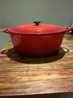 Le Creuset Braadpan ovaal 40 cm, Ophalen, Gietijzer, Zo goed als nieuw, Keramische plaat