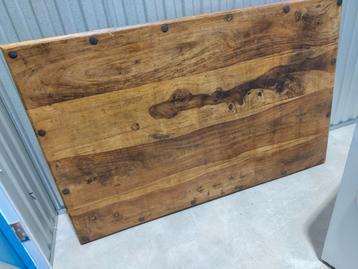 Massief grenen tafelblad met stalen poten in U vorm 150x90 beschikbaar voor biedingen