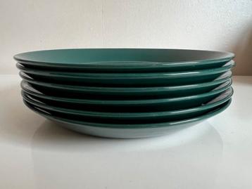 6 Fins Design Iittala Teema Dinerborden Groen Kaj Franck Ø23 beschikbaar voor biedingen