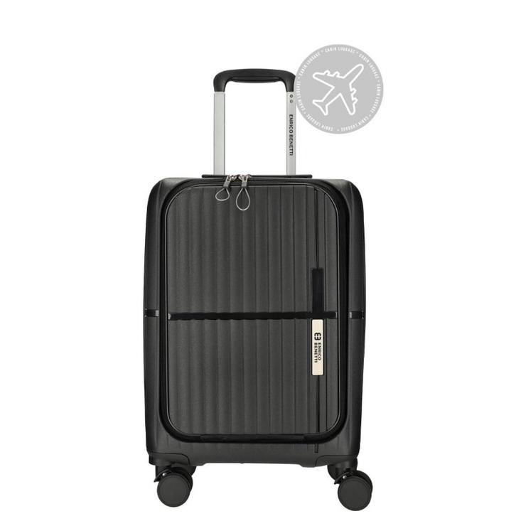 Enrico Benetti - Tokyo Handbagage (Zwart) | 55x35x20cm, Sieraden, Tassen en Uiterlijk, Koffers, Nieuw, Hard kunststof, 50 tot 60 cm