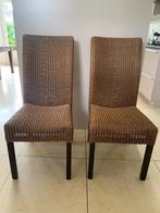 Eetkamerstoelen bruin Loom, Huis en Inrichting, Ophalen, Gebruikt, Twee, Bruin