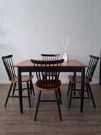 Vintage eettafel en stoelen in de stijl van Tapiovaara, Huis en Inrichting, Tafels | Eettafels, Ophalen, Gebruikt, 50 tot 100 cm