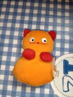 Hema oranje poes knuffeltje met klittenband 12 cm, Ophalen of Verzenden