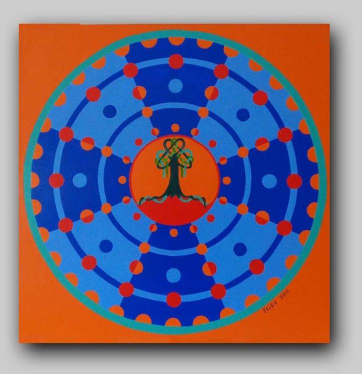 Mandala met Keltische levensboom, Antiek en Kunst, Kunst | Schilderijen | Abstract, Ophalen