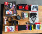 Nintendo Switch OLED - Scarlet & Violet + vele extra’s, Met games, Zo goed als nieuw, Met 3 controllers of meer, Switch OLED