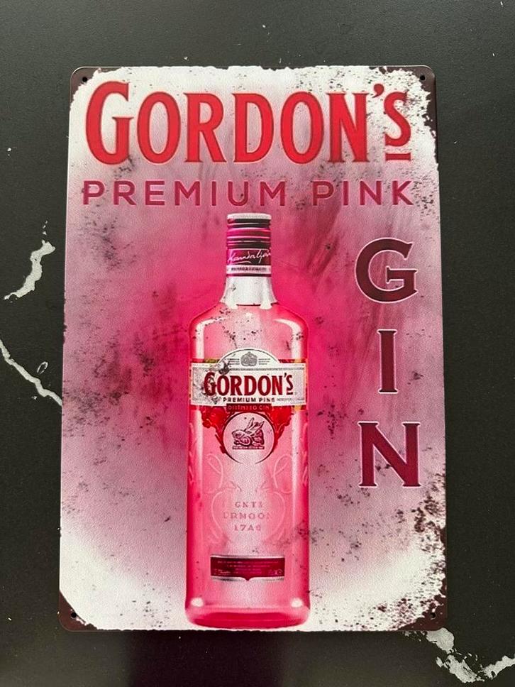 Mooi vintage reclamebord van Gordon’s Gin 20x30, Verzamelen, Merken en Reclamevoorwerpen, Zo goed als nieuw, Reclamebord, Ophalen of Verzenden