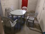 Tuinset tafel en 4 kuip stoelen, Tuin en Terras, Tuinsets en Loungesets, Ophalen, Kunststof, Gebruikt, Tuinset