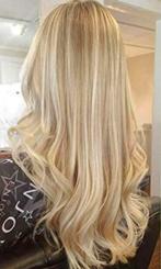 Prachtige volle flip in/clip in hair licht goudblond 40 cm, Sieraden, Tassen en Uiterlijk, Uiterlijk | Haarverzorging, Ophalen of Verzenden