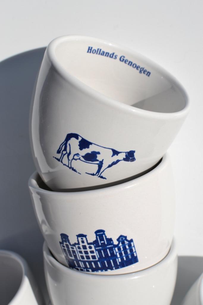 Blauw wit 9 kopjes mokjes Hollands Genoegen Dutch design, Huis en Inrichting, Keuken | Servies, Kop(pen) en/of Schotel(s), Overige stijlen