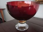 Donker rode unieke design schaal, Schaal, Rond, Ophalen of Verzenden, Glas
