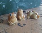 Vintage, retro setje van 3 kleine kikkertjes, Ophalen of Verzenden, Gebruikt, Dier
