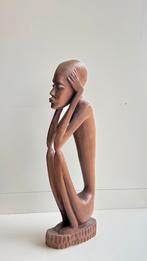 ‘Thinker’ Afrikaans houtbeeld, Ophalen of Verzenden