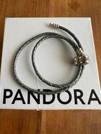 Pandora dubbele leren armband 38cm, Sieraden, Tassen en Uiterlijk, Armbanden, Ophalen of Verzenden, Zo goed als nieuw, Leer