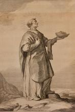 Abraham Bloemaert - Heilige Werenfridus van Elst gravure, Ophalen of Verzenden