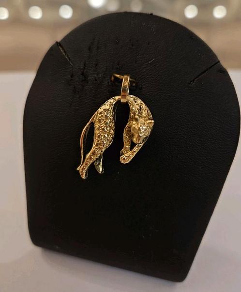 14 karaats gouden Panter hanger bewerkt geelgoud, Sieraden, Tassen en Uiterlijk, Kettinghangers, Zo goed als nieuw, Goud, Goud