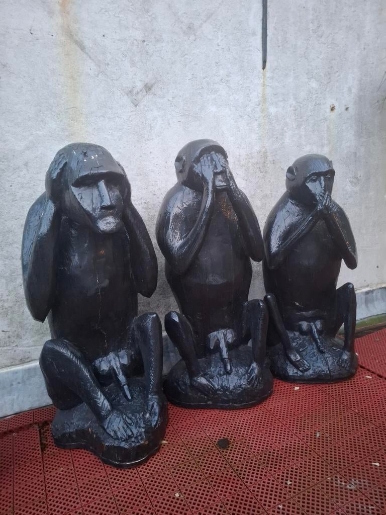 Houten beelden, Antiek en Kunst, Kunst | Beelden en Houtsnijwerken, Ophalen of Verzenden