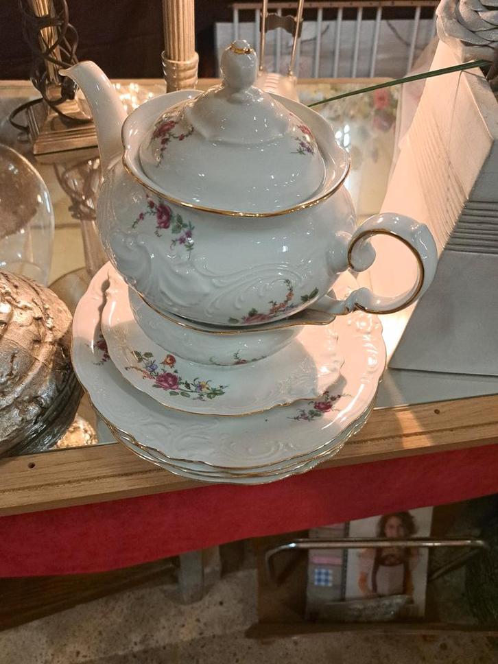 Porseleinen Gebakset, Huis en Inrichting, Keuken | Servies, Gebruikt, Compleet servies, Overige stijlen, Porselein, Ophalen