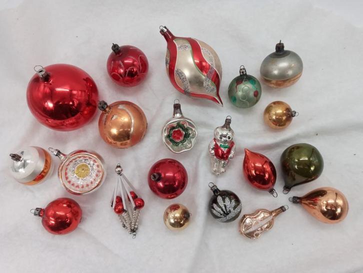 Mooie partij oude glazen kerstballen, Diversen, Kerst, Gebruikt, Ophalen of Verzenden