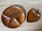 2 Houten serveerschalen - 2 maten, Overige materialen, Gebruikt, Ophalen of Verzenden, Schaal of Schalen