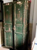 Vintage kast groen 199x99x40 - houten lockerkast, Ophalen, Gebruikt, Vintage - hout - klassiek - locker -