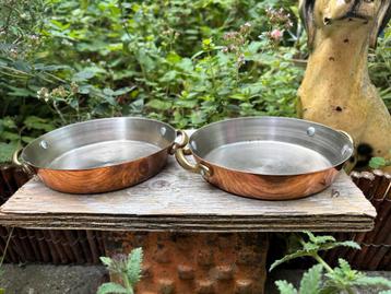 2 koperen ovenschaaltjes 15 cm vertind franse makelij beschikbaar voor biedingen