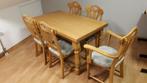 Complete eethoek, eetkamer-set blank eiken, Huis en Inrichting, Ophalen, Gebruikt, 4 tot 6 stoelen