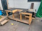 Werkbank voor zaagtafel en kapzaag, Ophalen, Gebruikt, 170 cm of meer