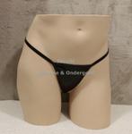 Nieuwe !! Leather Look Mini String Zwart One Size (010), Leather Look Mini String, Ophalen of Verzenden, Zwart, String