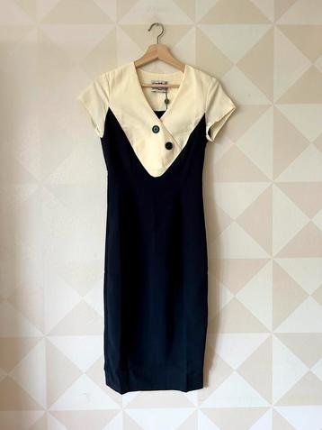 Collectif Jenna jurk kokerjurk donkerblauw creme L/40 NIEUW beschikbaar voor biedingen