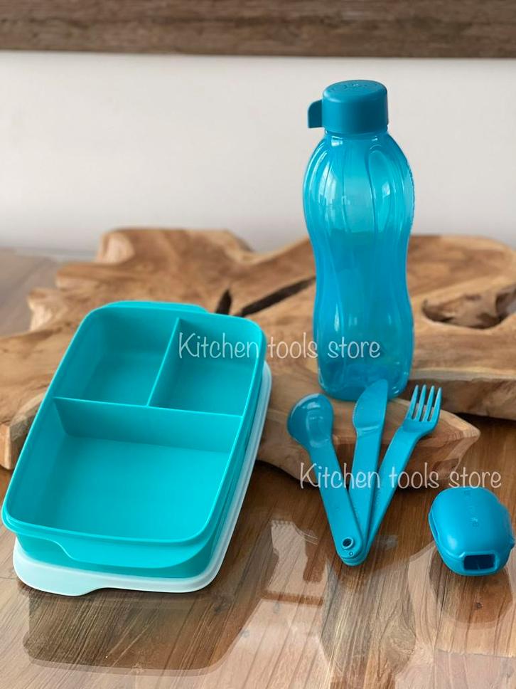 Tupperware vakjesbord 1L 750ml ecofles bestek set voorraad, Huis en Inrichting, Keuken | Tupperware, Nieuw, Overige typen, Ophalen of Verzenden