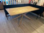 Tafel rechthoek 180x90x77 hout met kruispoot, Huis en Inrichting, Ophalen, Gebruikt, 50 tot 100 cm, Vijf personen of meer
