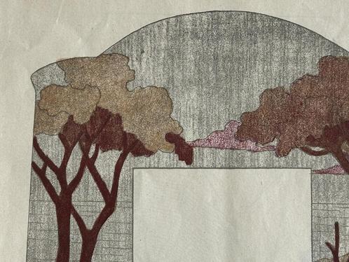 Art Nouveau ontwerptekening - 1907, Antiek en Kunst, Kunst | Litho's en Zeefdrukken, Verzenden