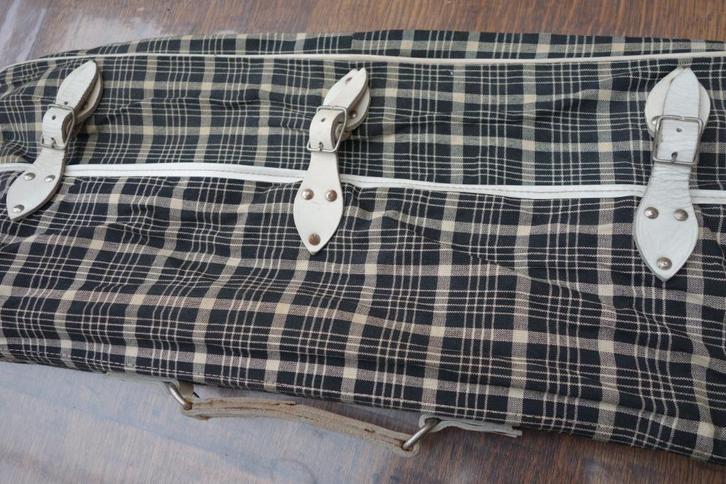 originele katoenen vintage geruite tas voor tennisracket, Sport en Fitness, Badminton, Zo goed als nieuw, Tas, Ophalen of Verzenden